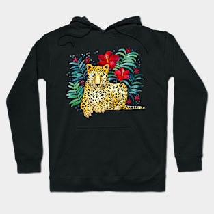 Tropical Leopard - Red Hoodie